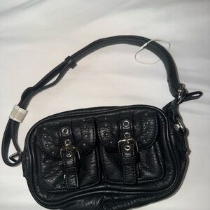 Zara Black Crossbody Bag with Buckle Detail